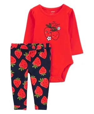 Carter's 2-Piece Strawberry Bodysuit Pant Set - Multicolor