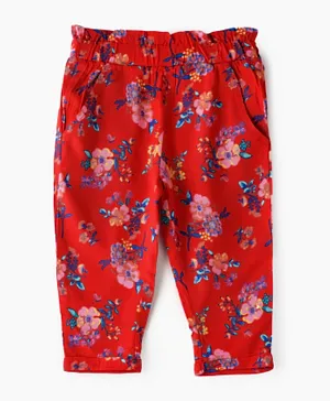 Jelliene All Over Printed Lounge Pants - Red