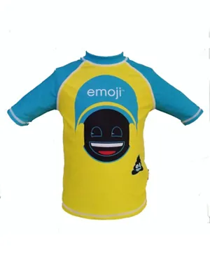 Emoji Swimwear T-Shirt - Yellow & Blue