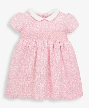 JoJo Maman Bebe Floral Ditsy Smocked Dress With Bloomer - Pink