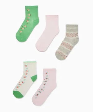 Zippy 5 Pack Floral Socks - Multicolor