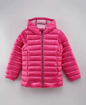 Minoti Puffer Hooded Jacket - Hot Pink