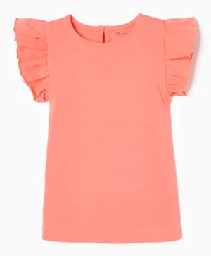 Zippy Frill Sleeves Top - Pink