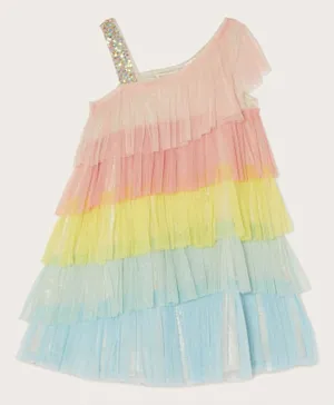 Monsoon Children Disco One-Shoulder Colourblock Dress - Multicolor