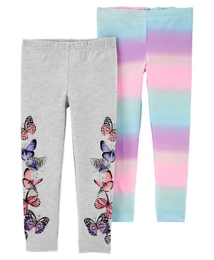 Carter's 2 Pack Rainbow Butterfly Leggings - Multicolour