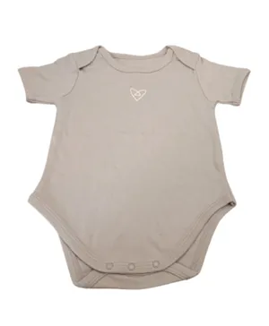 Forever Cute Heart Graphic Bodysuit - Grey