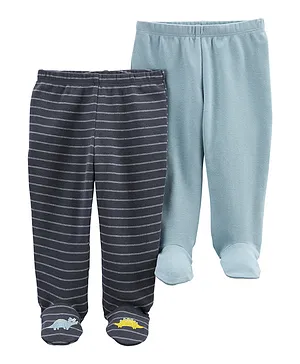 OshKosh B'Gosh 2-Pack Cotton Footed Pants - Blue