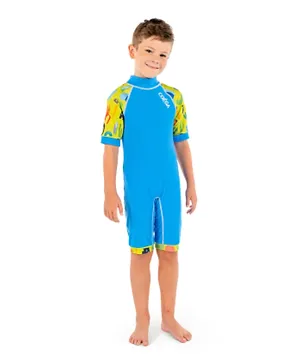 Coega Sunwear Sky Scribbles Print Legged Swim Suit - Blue