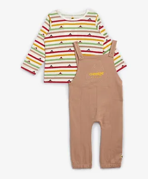 Cheekee Munkee 2-Pieces Dungaree Set With T-Shirt - Multicolor