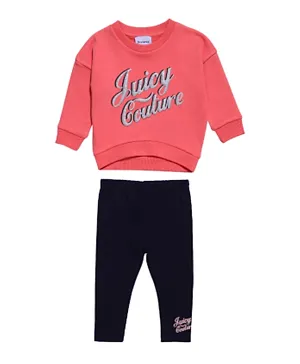 Juicy Couture Crew Neck T-shirt and Legging Set - Pink & Blue