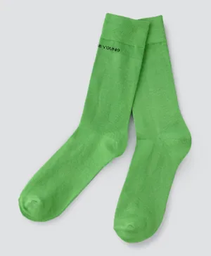 Among The Young Logo Detail Quarter Length Socks - Green