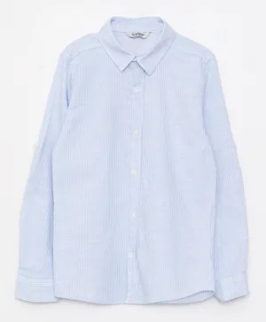 قميص إل سي وايكيكي مخطط بأكمام طويلة - لون أزرق