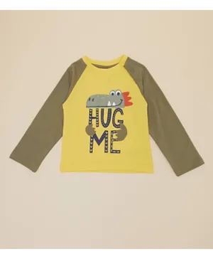 R&B Kids Crocodile Hug Me Graphic T-Shirt - Yellow