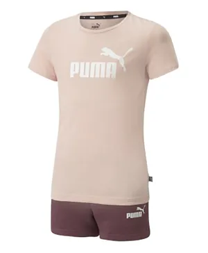 Puma Logo Tee & Shorts Set - Beige