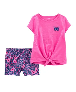 Carter's 2 Piece Butterfly Tee & Shorts Set - Pink