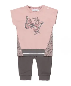 Dirkje Butterfly T-Shirt & Pants Set - Old Pink