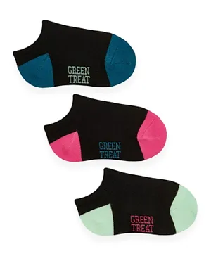 GreenTreat 3 Pack Organic Cotton Knitted Socks - Black
