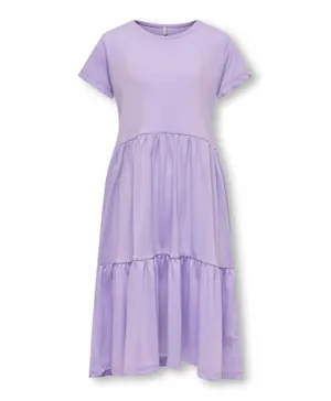 Only Kids Ruffled Bottom Dress - Purple