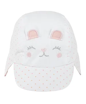 SMYK Face Embroidered Cap - White