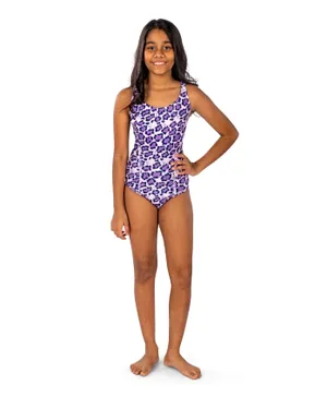 Coega Sunwear Cheetah Print Competition Swim Suit - Purple