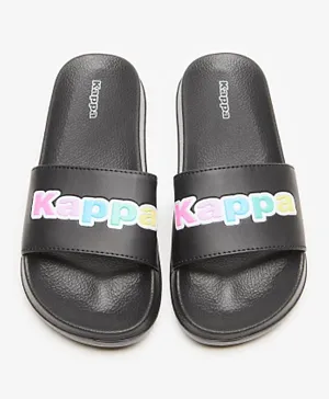 Kappa Logo Detail Slippers - Black