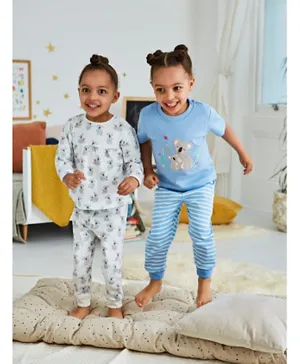 JoJo Maman Bebe 2 Pack Koala Jersey Pyjamas - Blue