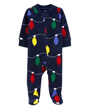 Carter's Christmas Lights Zip-Up Fleece Sleep & Play Pajamas - Multicolor