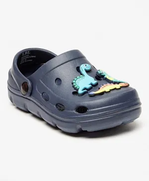 LBL by Shoexpress Dinosaur Accent Clogs with Back Strap - Navy Blue
