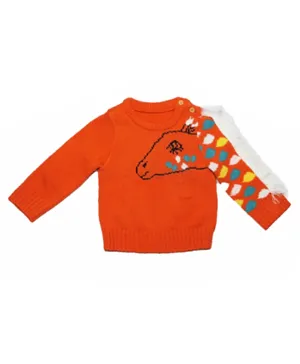 Stylefish Giffy Full Sleeves Sweater - Orange