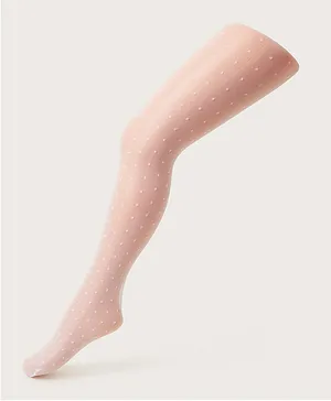 Monsoon Children Semi Sheer Dotty Tights - Pink