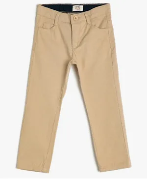 Koton Solid Chino Trousers - Beige