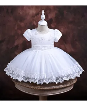 DDANIELA Sophia Embroidered Party Dress - White