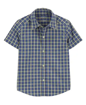 Carter's Plaid Button-Down Shirt - Navy/Green