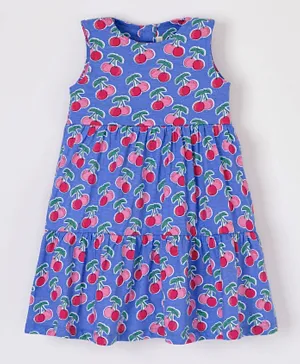 جوجو مامان بيبي فستان بتصميم كرز  - أزرق