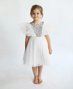 DDaniela Butterfly Sequined Party Dress - White