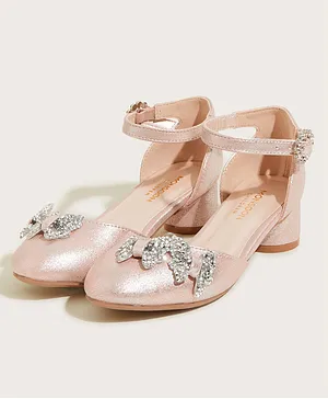 Monsoon Children Dazzle Butterfly Two-Part Heels Sandals - Pink
