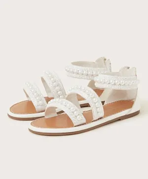 Monsoon Children Pearly Strap Sandals - Ivory