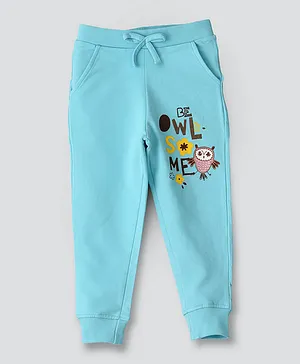Jelliene Knit Printed Joggers - Blue
