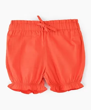 Jelliene Solid Sunshine Sprints Shorts - Orange