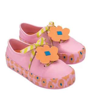 Mini Melissa Flower Applique Shoes - Pink
