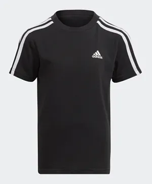adidas Essentials 3 Stripes Cotton Graphic T-Shirt - Black