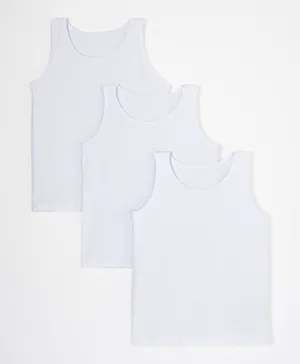 Minoti 3 Pack Plain Vests - White