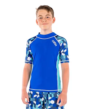 Coega Sunwear Hexagons Print Rashguard - Blue