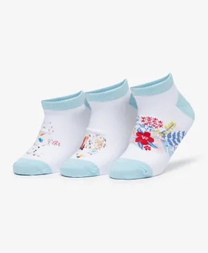 Disney 3-Pack Frozen Print Ankle Length Socks - Multicolor