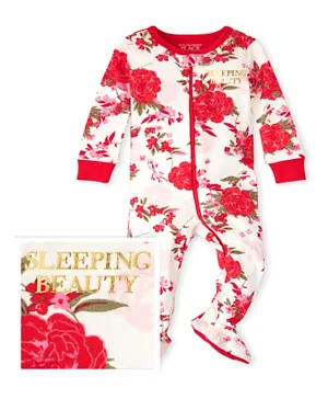 بدلة نوم بتصميم الزهور من ذا تشيلدرنز بليس - أحمر