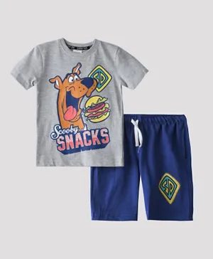 Scooby Doo Short Sleeves T-Shirt With Shorts Set - Grey