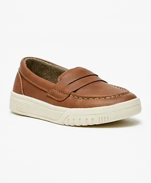 LBL by Shoexpress Solid Slip-On Loafers - Tan