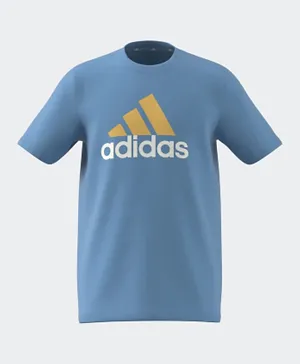 adidas Essentials 2 Colored Big Logo Cotton Graphic T-Shirt - Blue