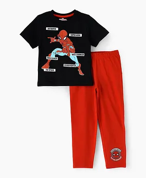 UrbanHaul X Marvel Spiderman Pyjama Set - Black & Red