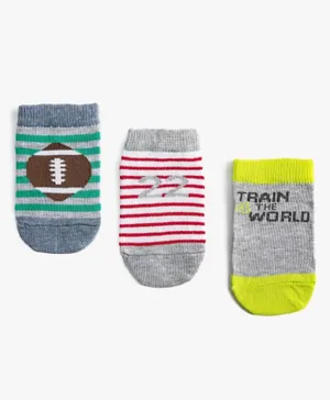 Koton 3-Pack Printed Ankle Socks Set - Multicolor